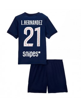 Billige Paris Saint-Germain Lucas Hernandez #21 Hjemmedraktsett Barn 2025-26 Kortermet (+ Korte bukser)